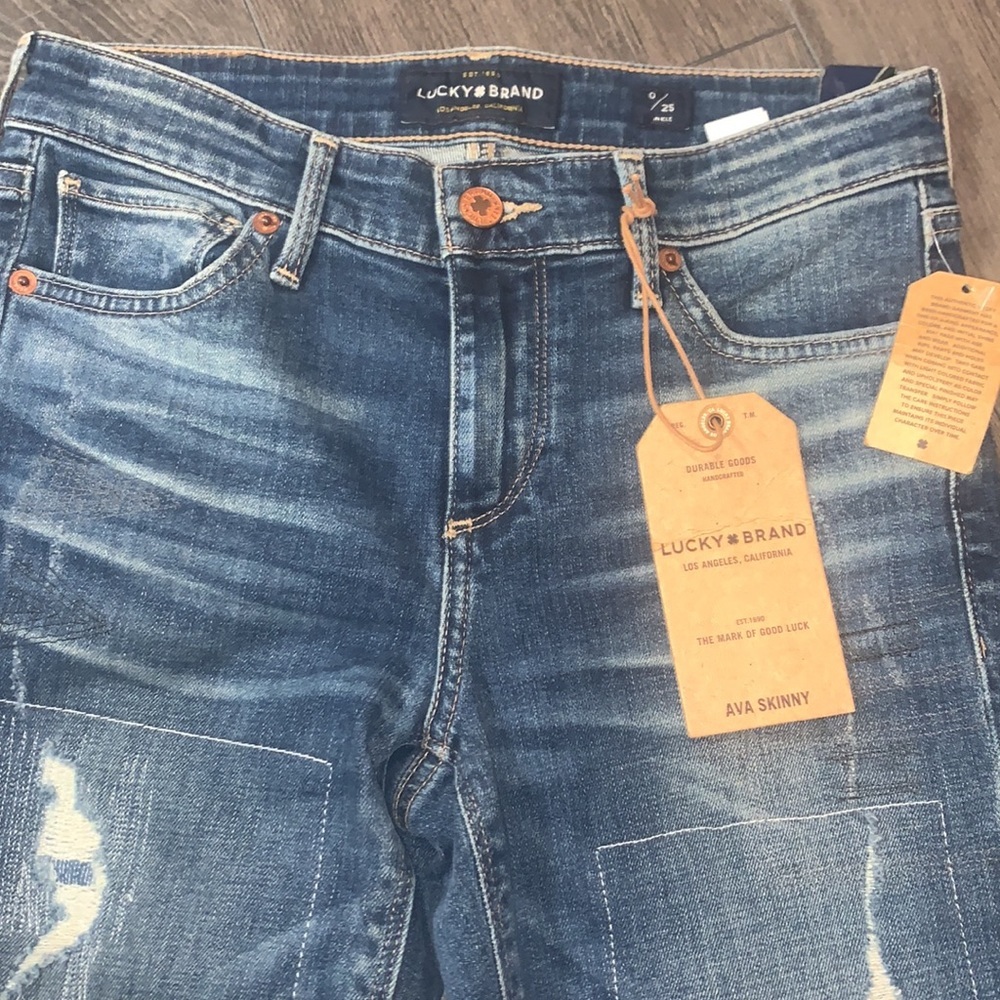 NWT Lucky Brand Ava Skinny Ankle Stitched Jean in South Lake Size 25/ Size 0 - Picture 14 of 14